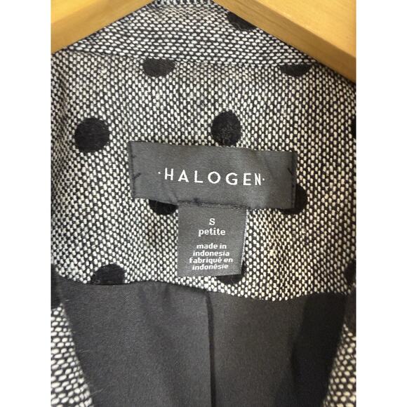 Halogen Women’s Polka Dot Ruffled Trench Coat Double Breasted Size S Petite - Picture 11 of 12